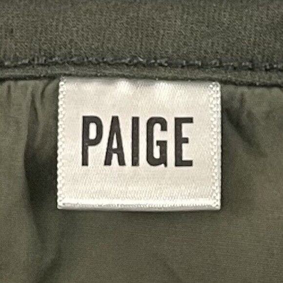 PAIGE Hoxton Ankle Pants Size 27 Green Chive Luxe Coating Slim Fit Stretch - Picture 12 of 14